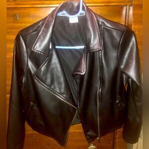 Girls Size Large (10/12) Faux Leather Jacket